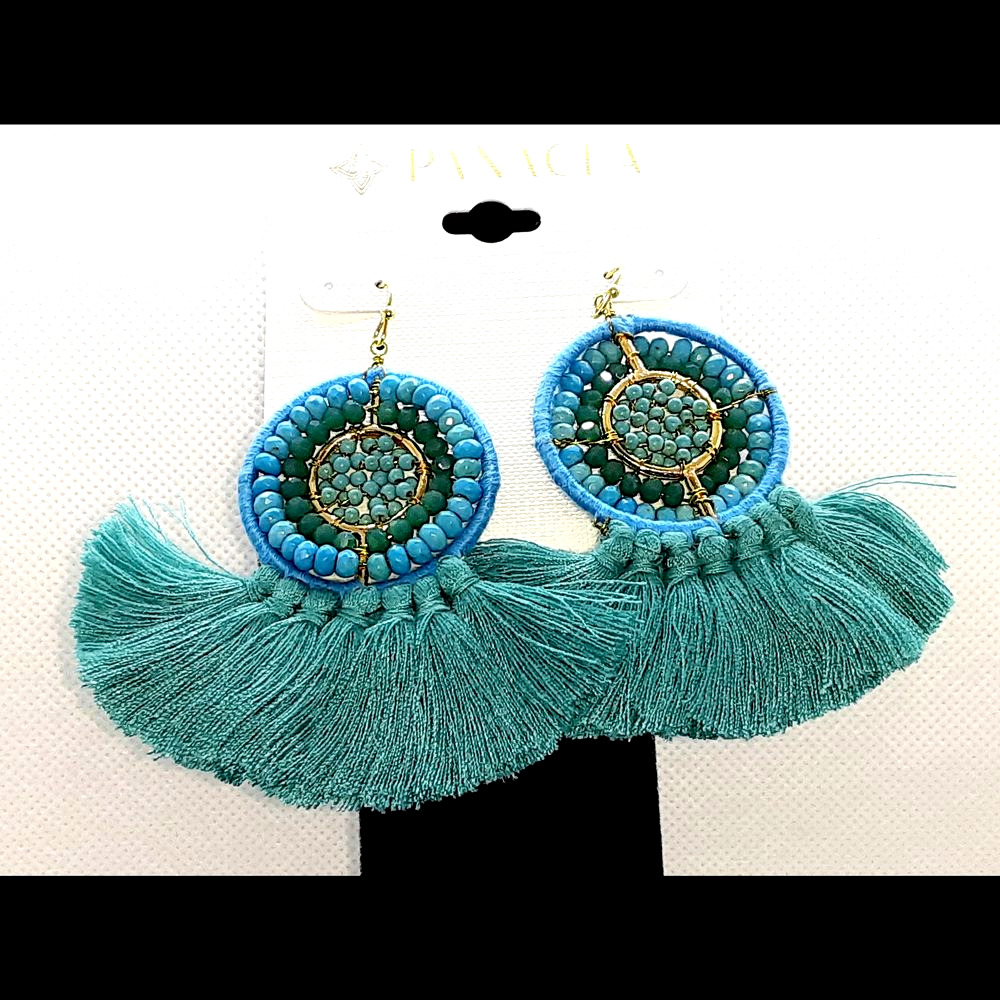 Panacea Beaded Fringe Tassel Earrings